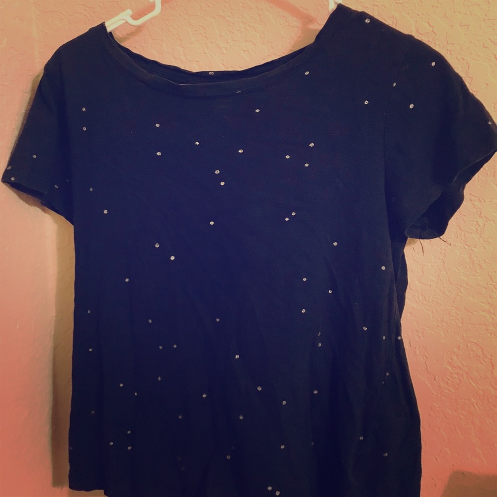 Women’s Small, Black Shirt With Polka Dots